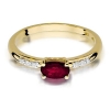Złoty pierścionek z Rubinem 0,60ct i Brylantami żółte/białe złoto próby 585